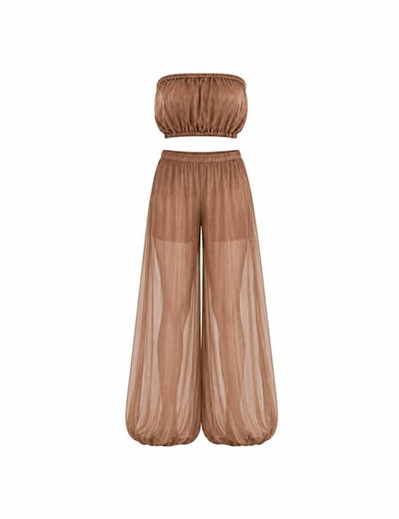 ست تاپ و شلوار شکلاتی