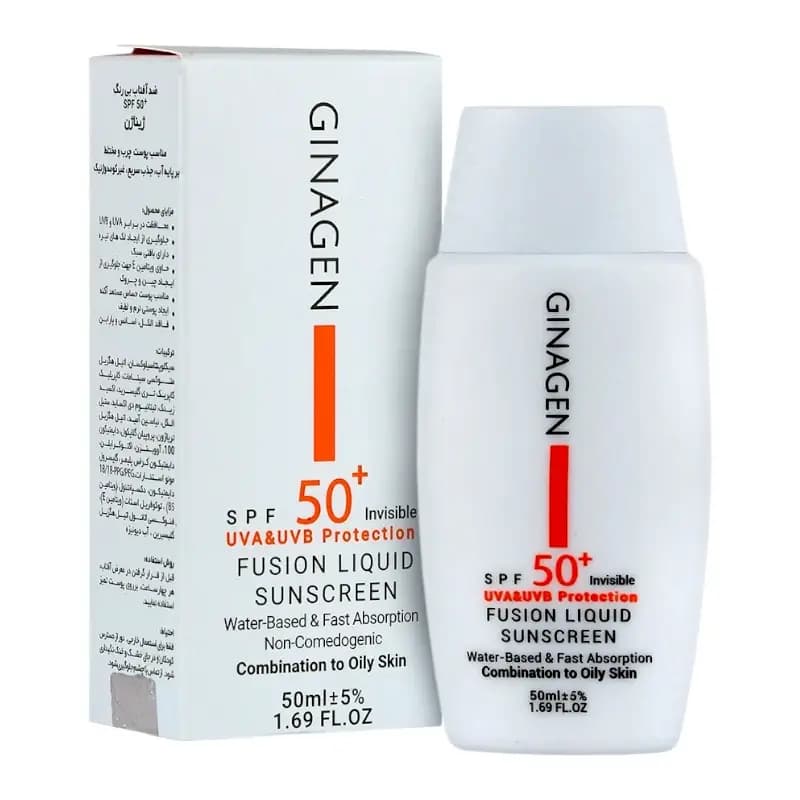 ضد آفتاب فیوژن لیکویید ژیناژن SPF +50 | مخصوص پوست چرب و مستعد آکنه