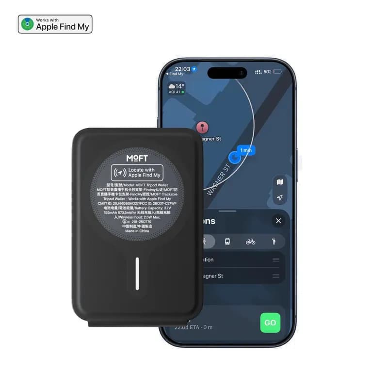 جاکارتی مگ‌سیف و استند سه‌پایه مافت با قابلیت ردیابی | MOFT MagSafe Trackable Tripod Wallet Stand — تصویر ۷