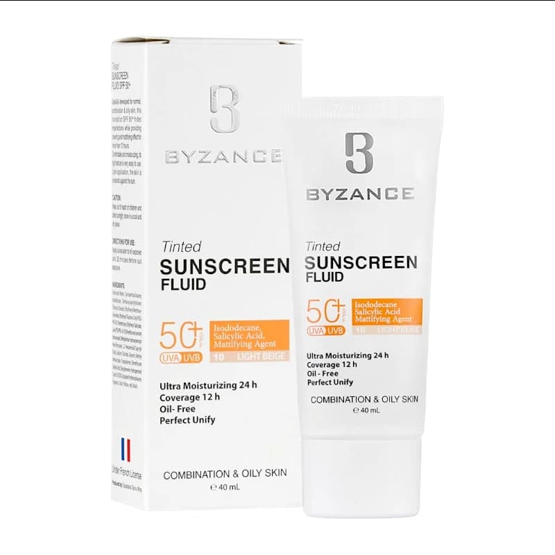 فلوئید ضد آفتاب رنگی بیزانس | مخصوص پوست چرب و مختلط نچرال 10 / SPF50