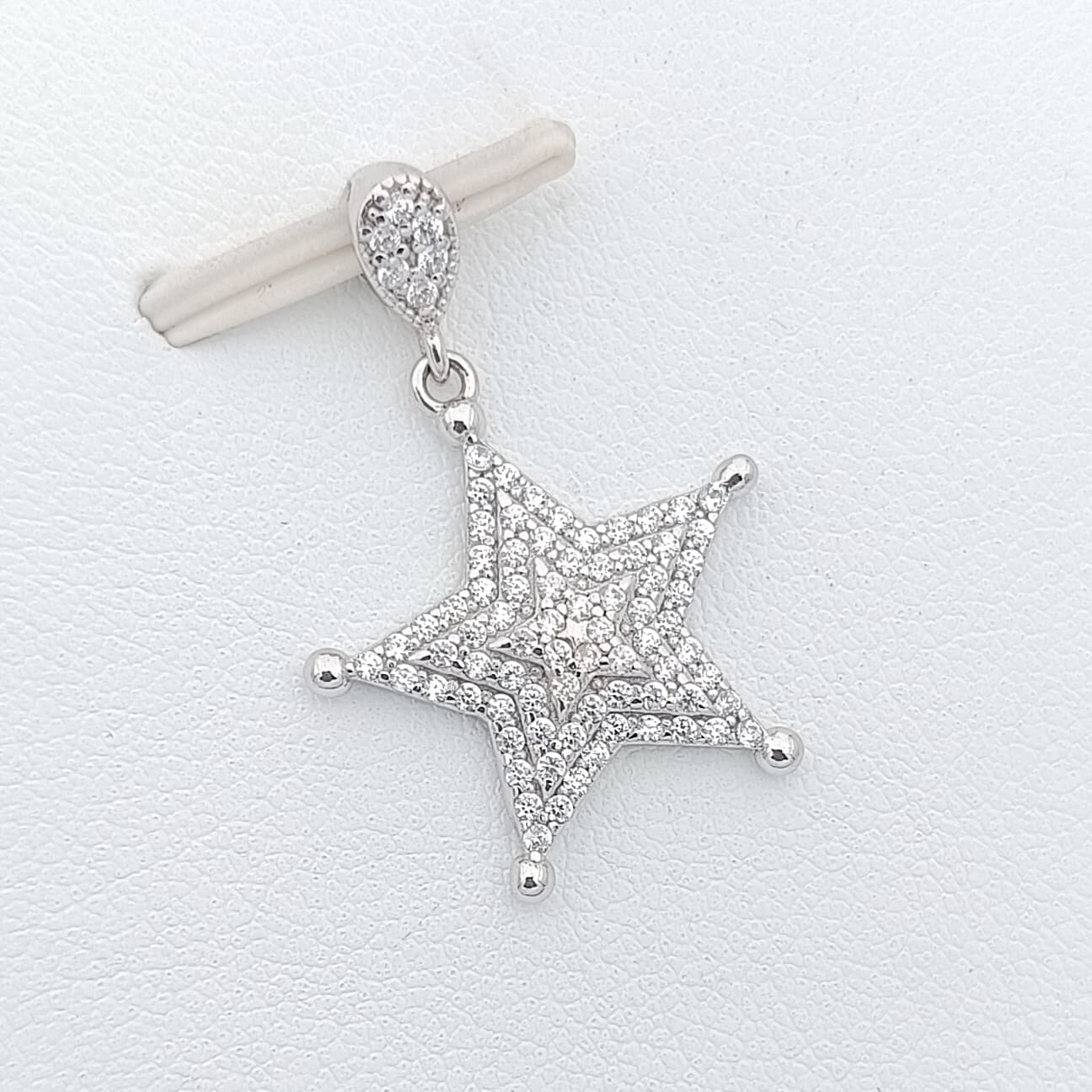 گردنبند نقره اصل مدل ستاره Star بزرگ با روکش طلا کد ۷۳۸۹۸۵