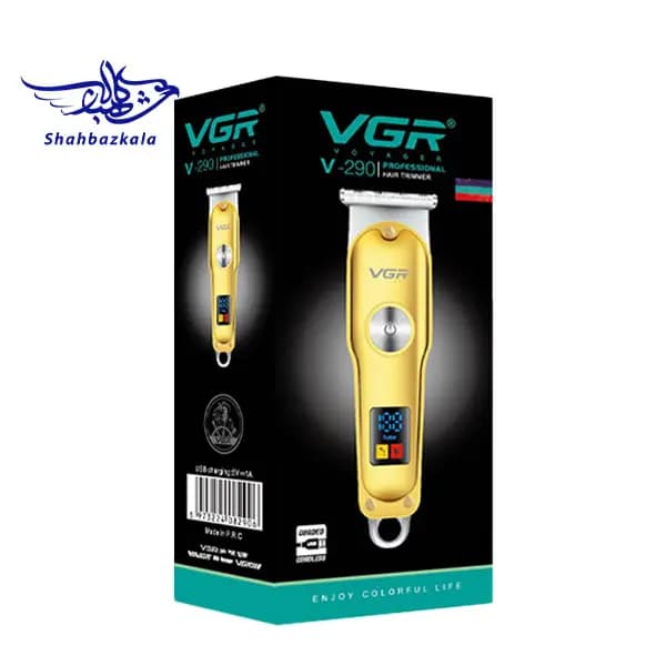 ماشین اصلاح VGR مدل V-290 | خط زن حرفه‌ای شارژی با تیغه تیز — تصویر ۳