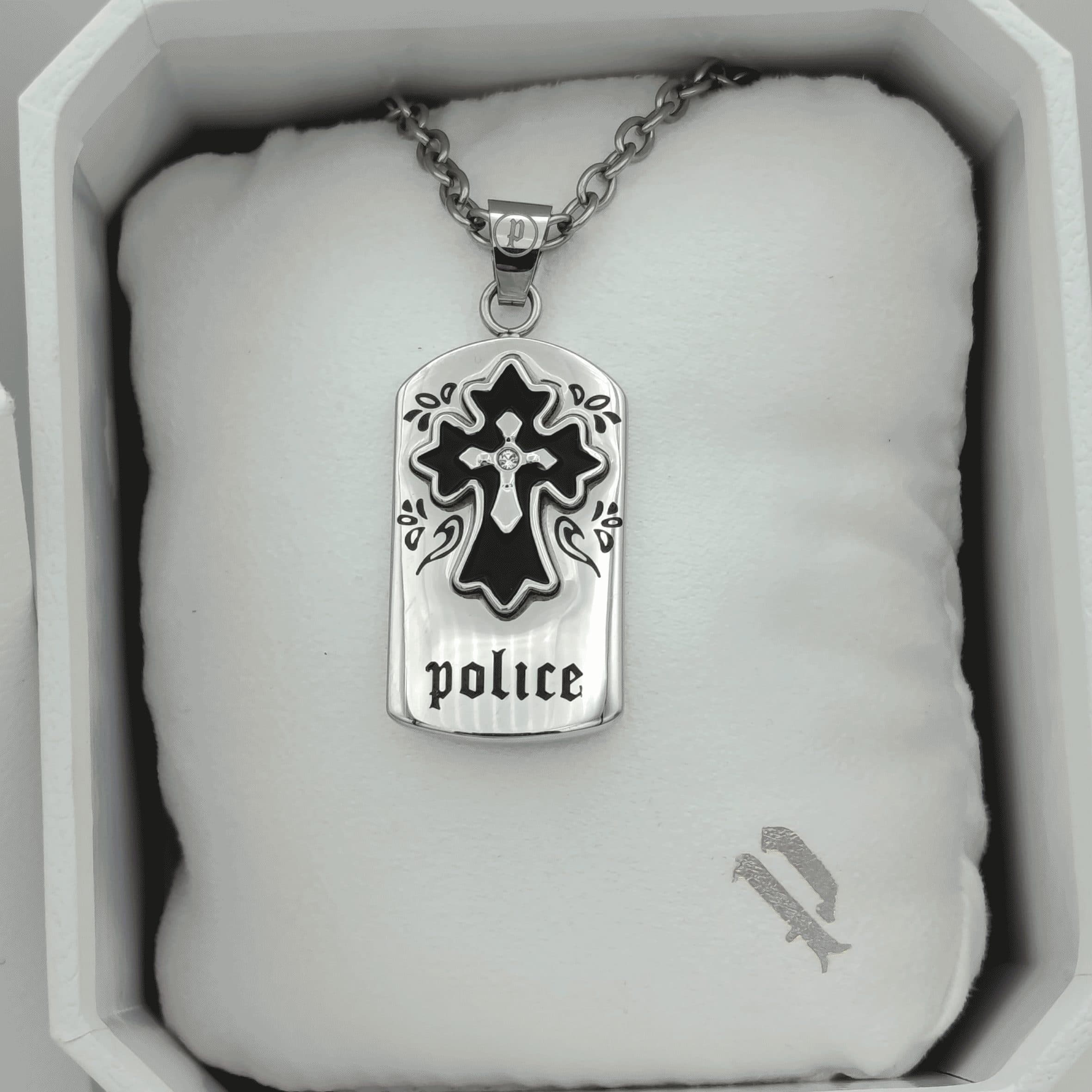 گردنبند اورجینال تمام استیل پلیس مدل POLICE PJ.24651PSS/01