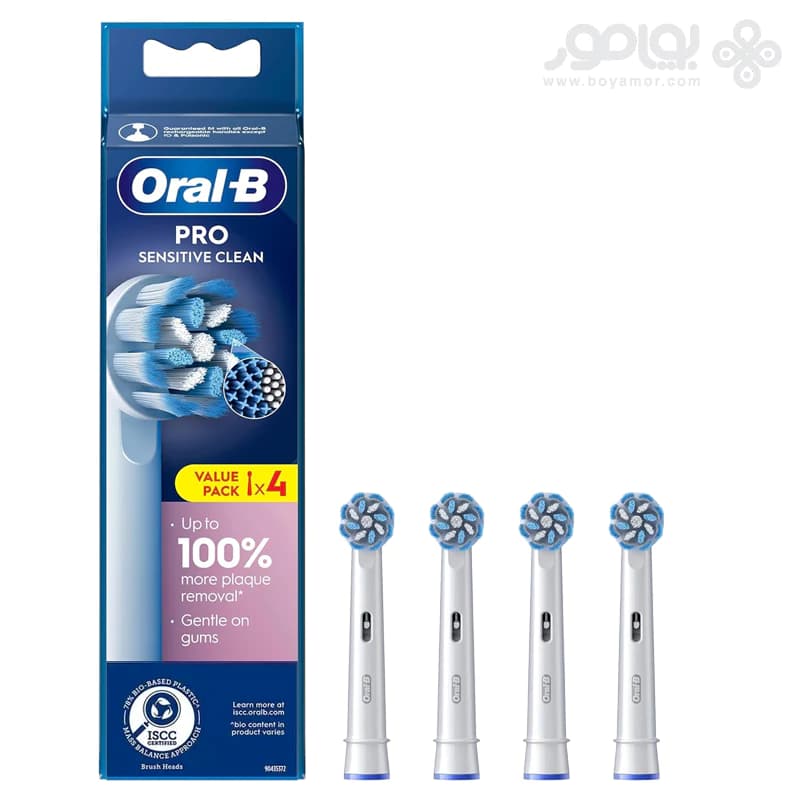 یدک مسواک برقی اورال بی مدل PRO SENSITIVE CLEAN بسته 4 عددی