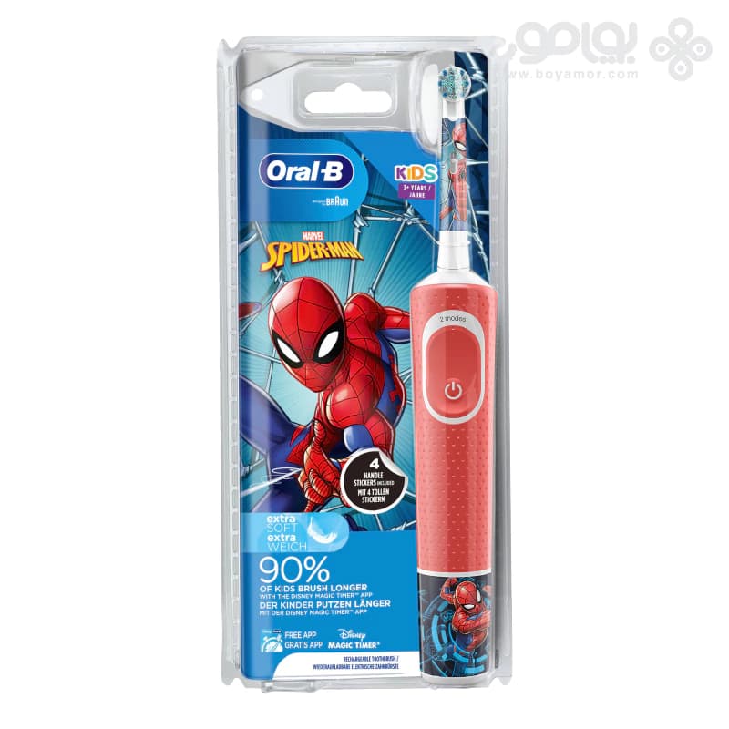 مسواک برقی اورال بی بچگانه مدل MARVEL SPIDER-MAN — تصویر ۲