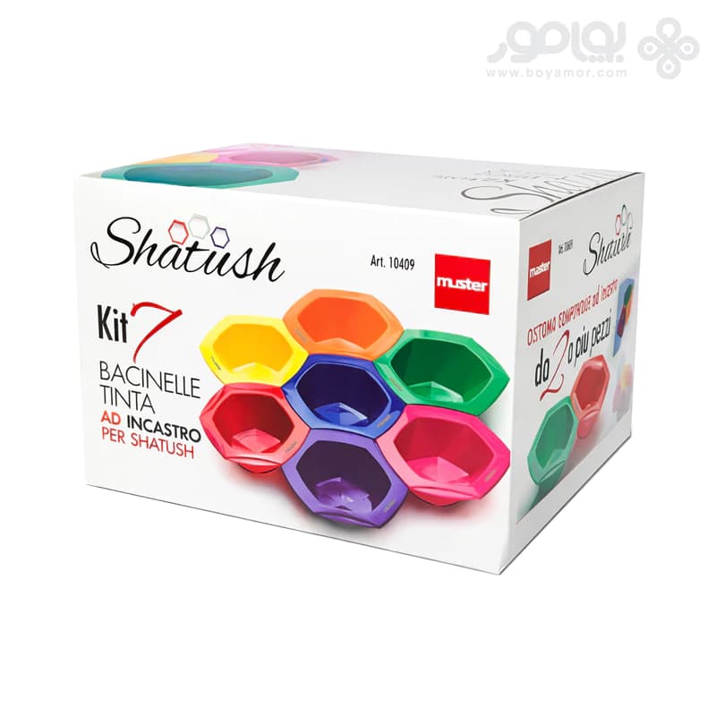 کیت کاسه رنگ و مش حرفه ای 7 عددی مو مویستر دیکسون SHATUSH — تصویر ۲