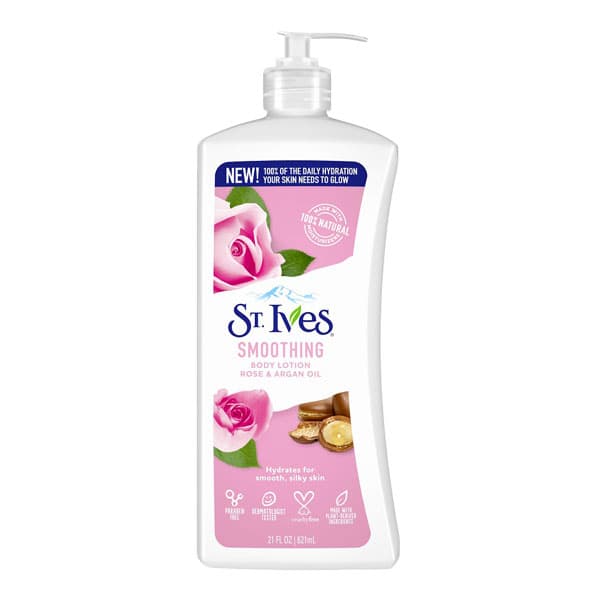 لوسیون بدن استیوز اسموتی عصاره رز و روغن آرگان 621 میل | ST. Ives Body Lotion Smoothing Rose & Argan Oil 621 ml