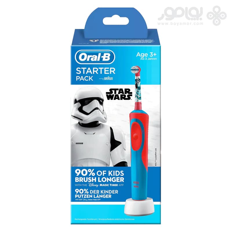 مسواک برقی اورال بی بچگانه مدل STAR WARS استارتر پک با دو یدک