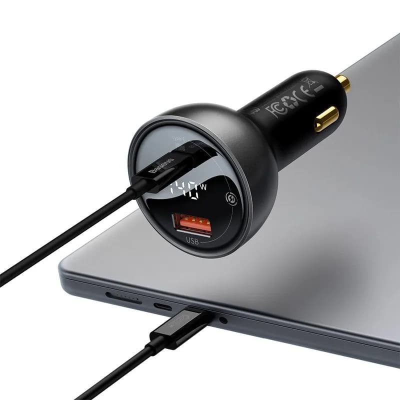 شارژر فندکی بیسوس 140وات Baseus CGZX070001 با کابل Type C (اورجینال ارسال فوری) — تصویر ۱۲