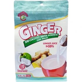 پودر میکس زنجبیل، شیر و نارگیل بدون شکر ۱۰ ساشه ای Ginger Coconut Less Sugar