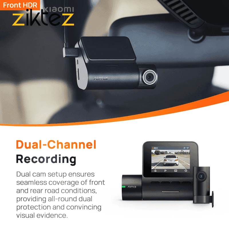 دوربین خودرو شیائومی 70mai Dash Cam A200 Set New version همراه با دوربین عقب (اورجینال) — تصویر ۴