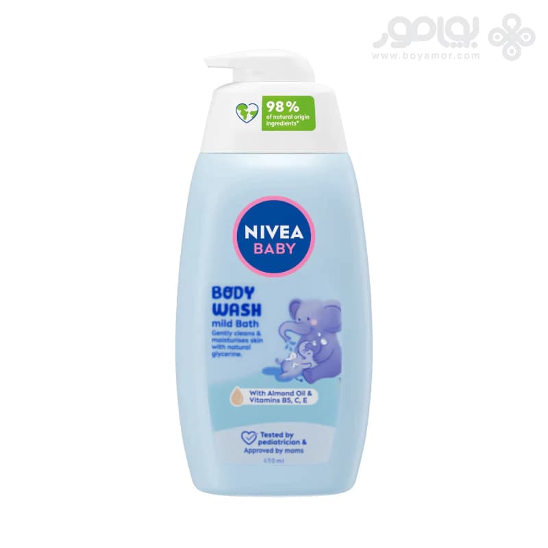 شامپو بدن کودک نیوا مدل MILD BATH حاوی روغن بادام حجم 450 میل