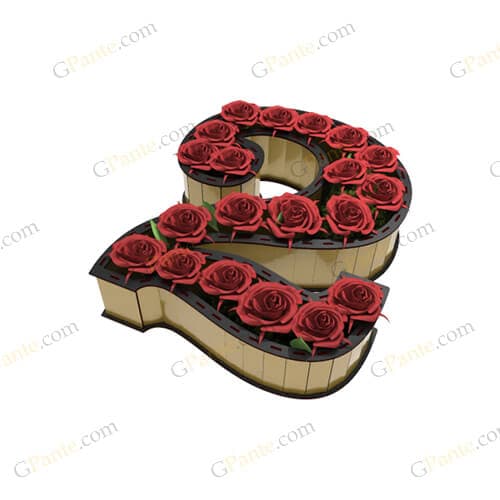 دانلود طرح لیزر جعبه گل عدد دو 2