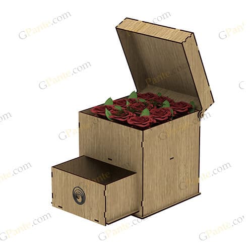 دانلود طرح برش لیزر جعبه گل و هدیه کشویی استار — تصویر ۶