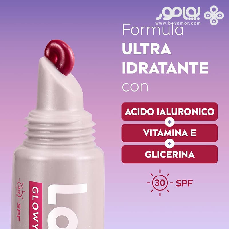 بالم لب لابلو مدل GLOWY LIPS رنگ BERRY حجم 10 میل — تصویر ۳