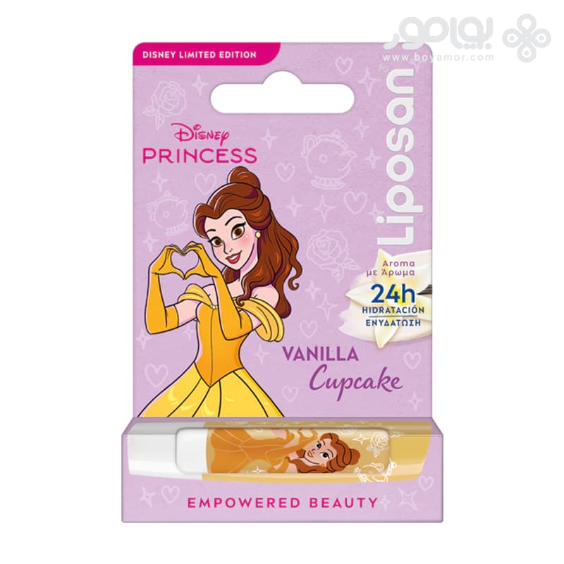 بالم لب بچگانه لابلو سری DISNEY PRINCESS BELLE رایحه کاپ کیک وانیلی — تصویر ۲