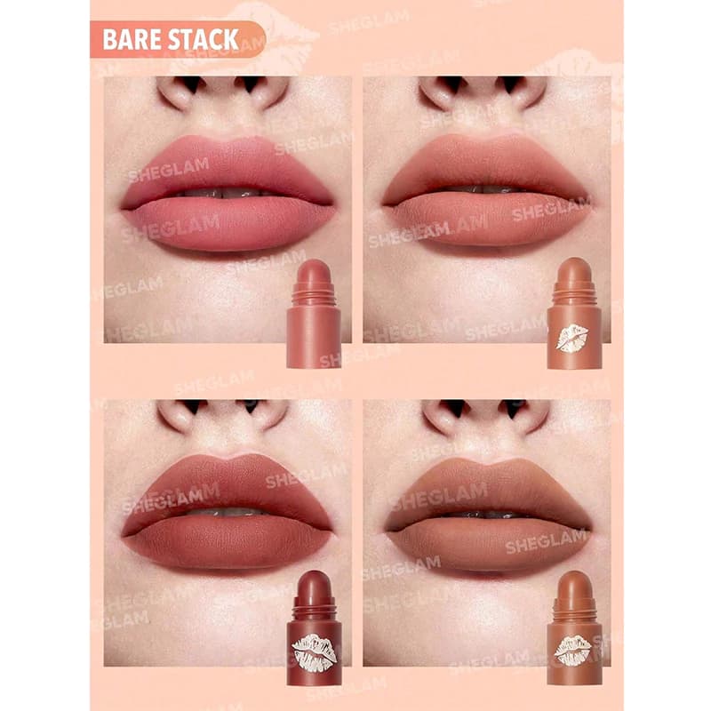 رژ لب 4 در 1 مات شیگلم مدل MEGA رنگ BARE STACK — تصویر ۲