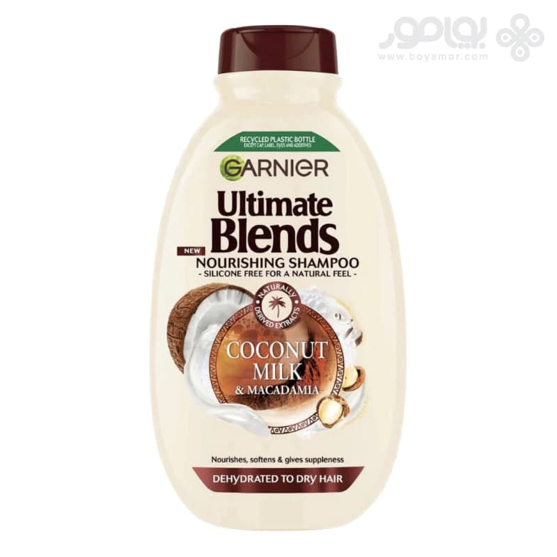 شامپو مغذی گارنیر مدل COCONUT MILK & MACADAMIA حجم 400 میل