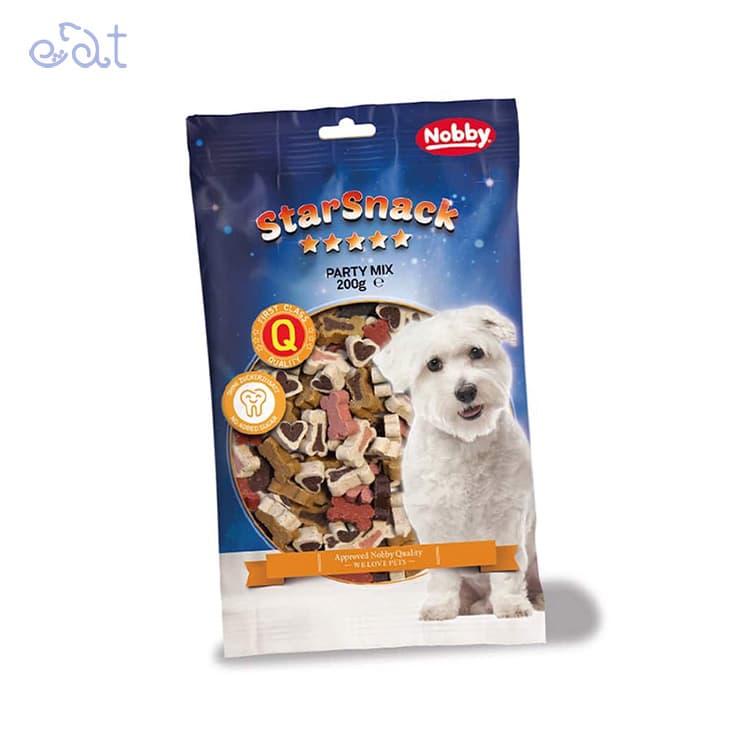 تشویقی سگ پارتی میکس نوبی مدل Nobby Dog Party Mix وزن 200 گرم