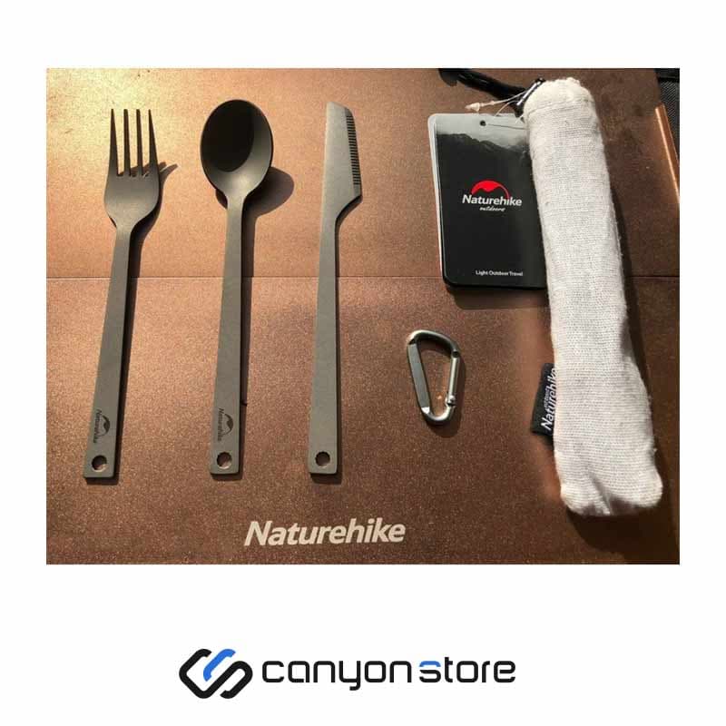 قاشق چنگال چاقو تیتانیوم نیچرهایک مدل NH19T011-D — تصویر ۶