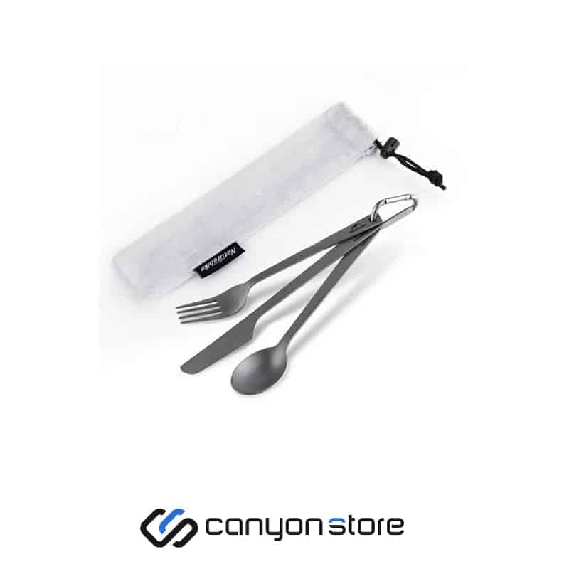 قاشق چنگال چاقو تیتانیوم نیچرهایک مدل NH19T011-D — تصویر ۲