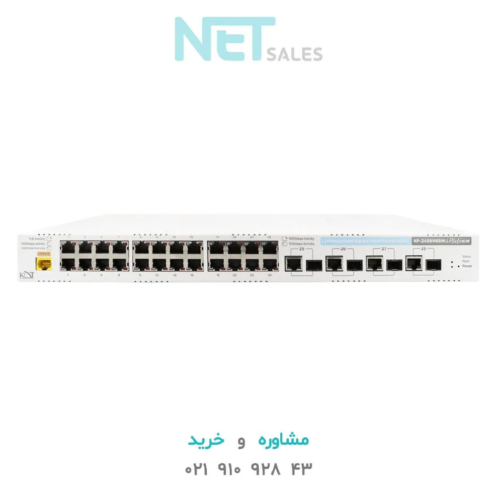 سوئیچ شبکه PoE کی دی تی مدل KP-2408H4SMU