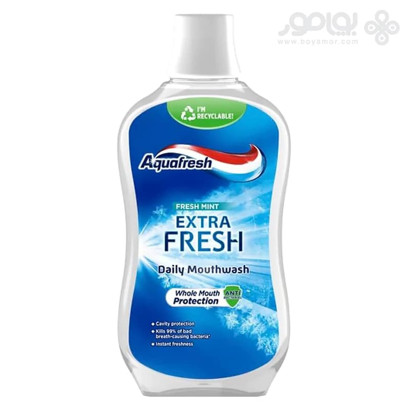 دهان شویه طراوت بخش آکوا فرش EXTRA FRESH حاوی رایحه نعناع حجم 500 میل — تصویر ۲