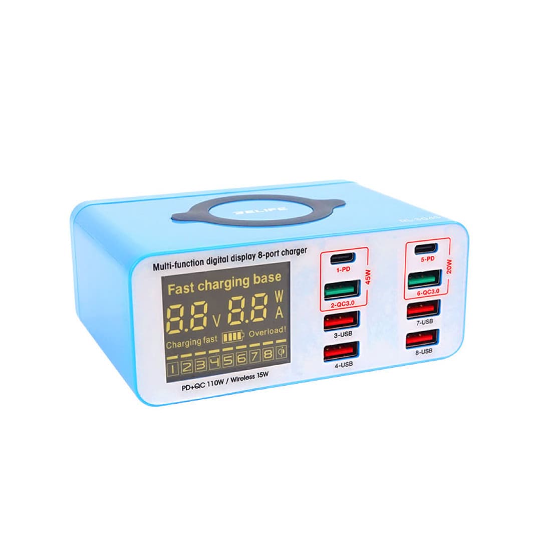 شارژر رومیزی 8 پورت وایرلس ریلایف Relife RL-304S