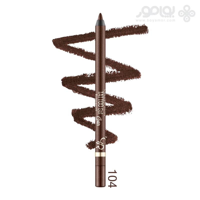 مداد چشم ضد آب گلدن رز مدل TATTOO GEL شماره 104 رنگ قهوه ای روشن