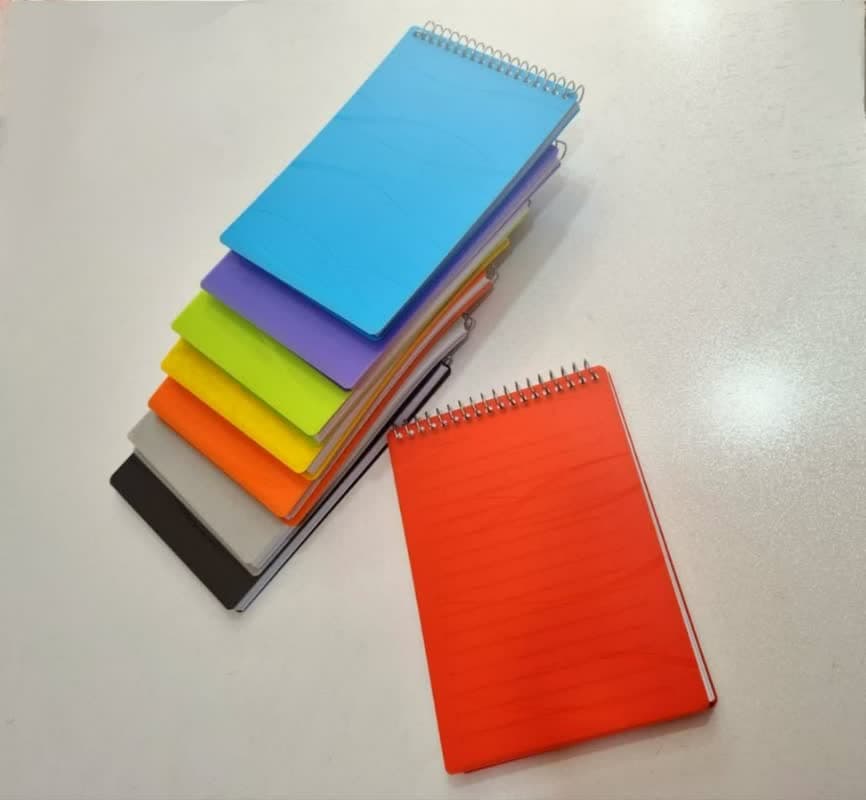 دفتر یادداشت 1/8 طلقی 160 برگ بالا باز شو