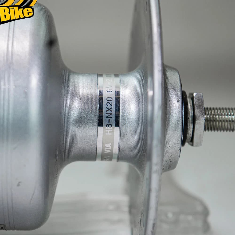 توپی جلو دوچرخه Shimano NEXUS HB-NX20 شیمانو مدل نکسوز 36 سوراخ دینامی کد NX20 ساخت ژاپن dyno front hub 6v – 2.4w generator 36H Japan — تصویر ۳