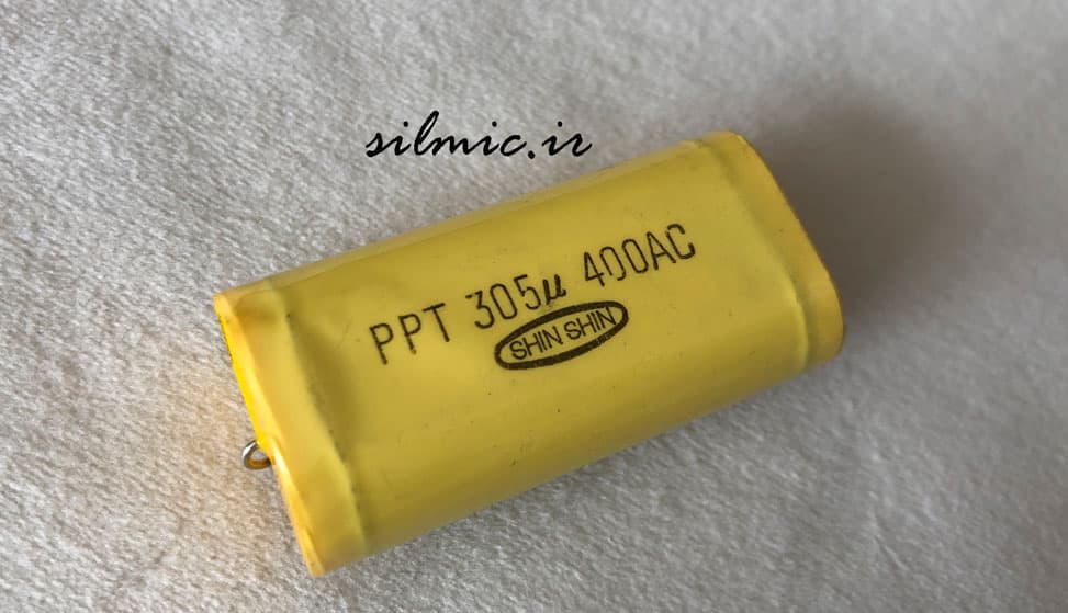 خازن اکسیال 3 میکرو فاراد 400 ولت AC ساخت SHIN SHIN کره — تصویر ۲