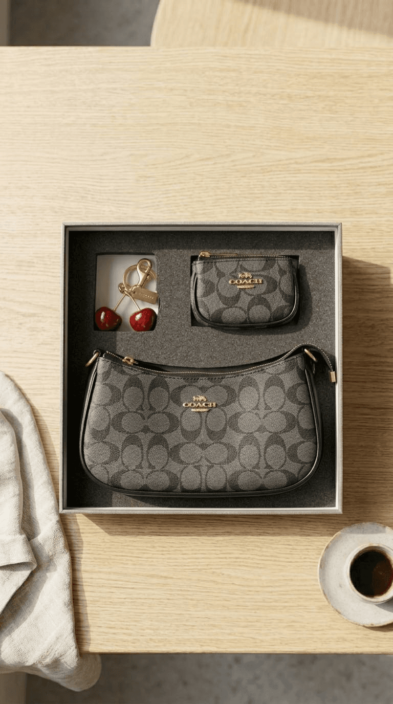 کیف زنانه وارداتی برند کوچ(پک کادویی) – Coach رنگ مشکی کد 1743
