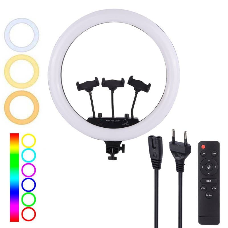 رینگ لایت 18 اینچ RGB LED MJ18 — تصویر ۲