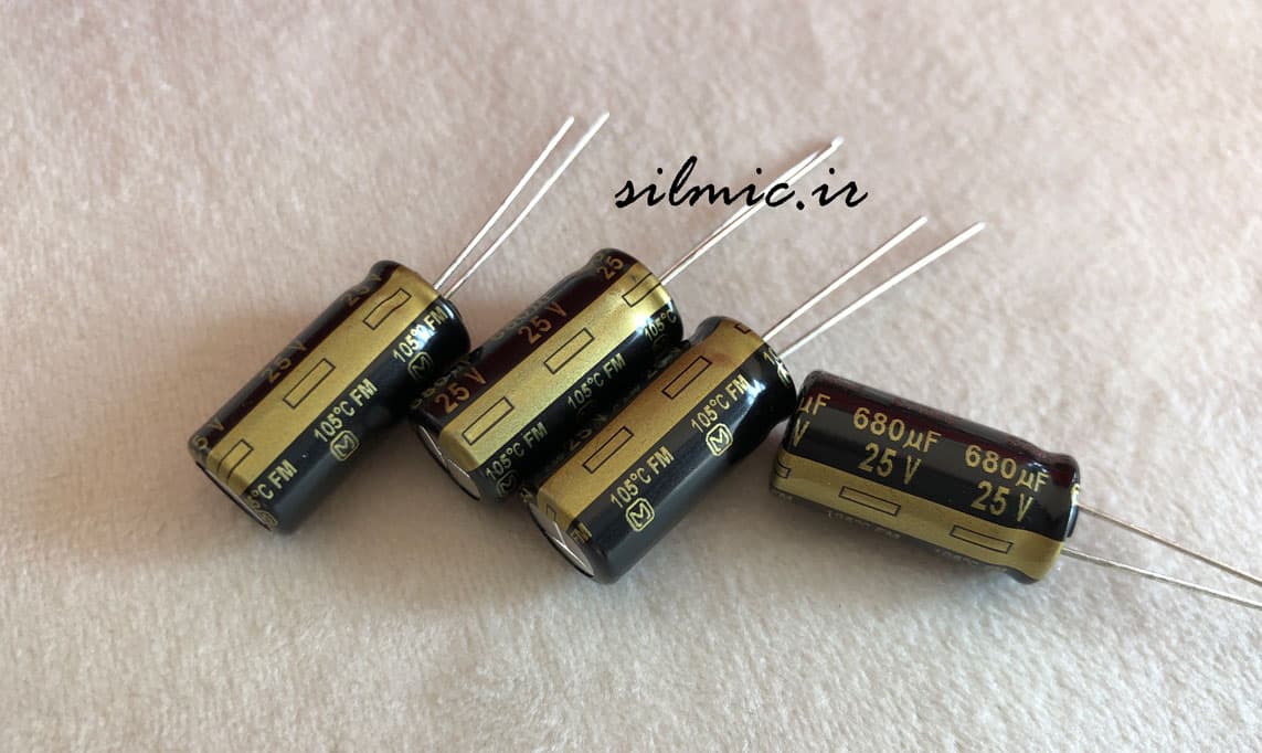 خازن های گرید 680 میکرو فاراد 25 ولت panasonic ژاپن سری fm با ultra low esr — تصویر ۲
