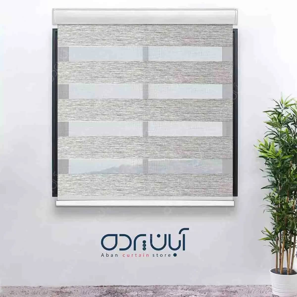 پرده زبرا نقره ای طرح ابروبادی
