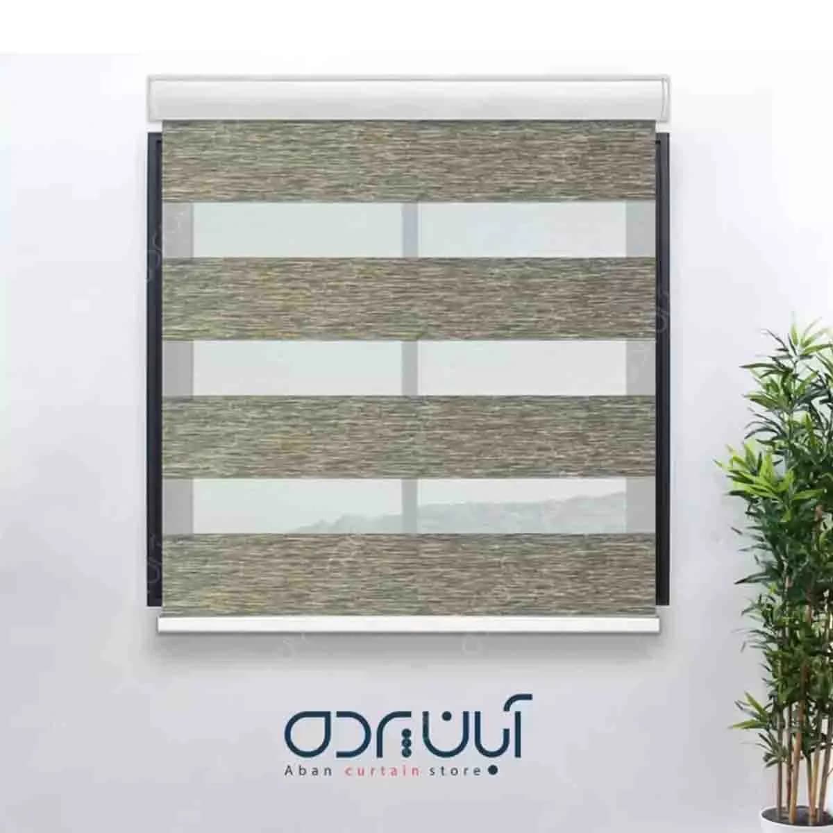 پرده زبرا سبز صدری طرح ابروبادی