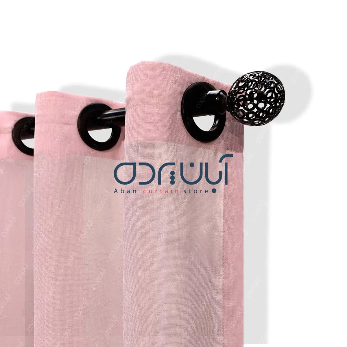 پرده حریر کتان بافت صورتی