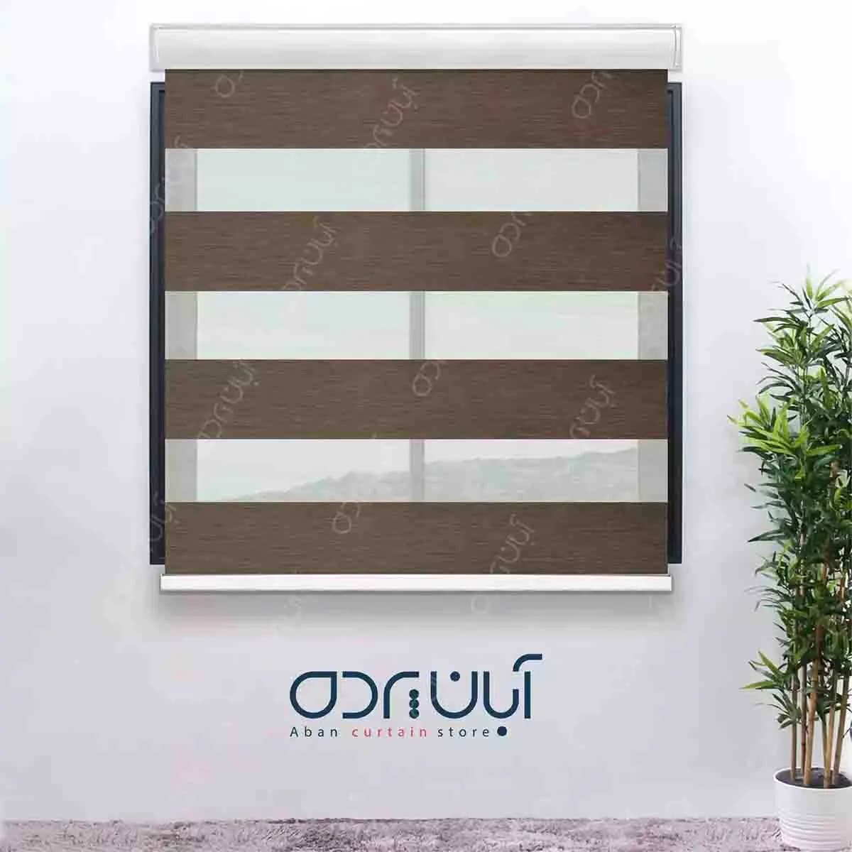 پرده زبرا سبز لجنی طرح ابروبادی