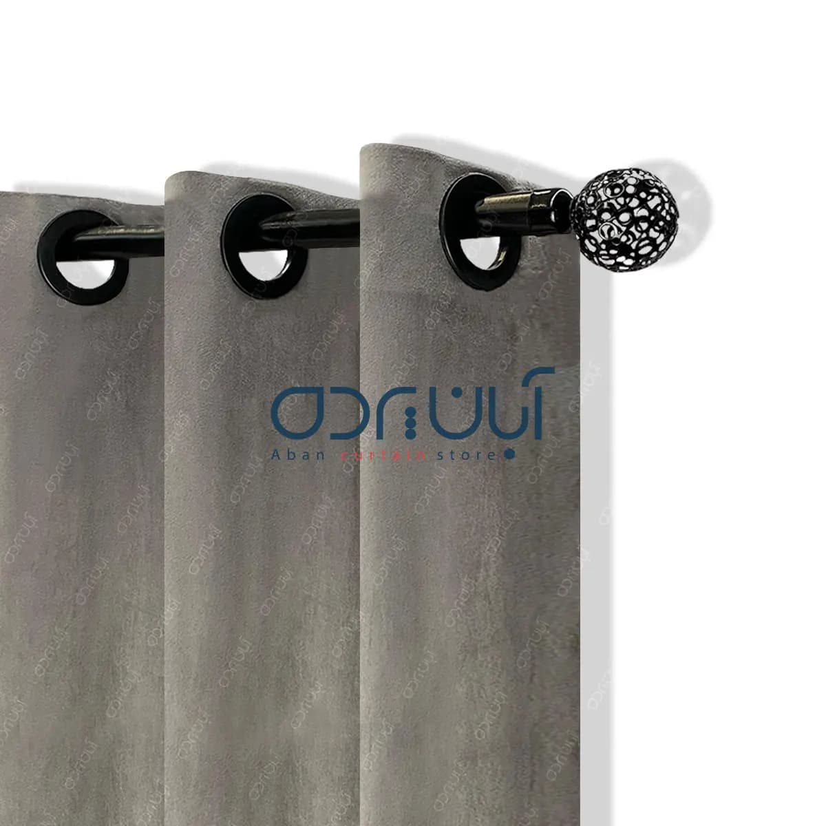 پرده مخمل کالیفرنیا طوسی روشن
