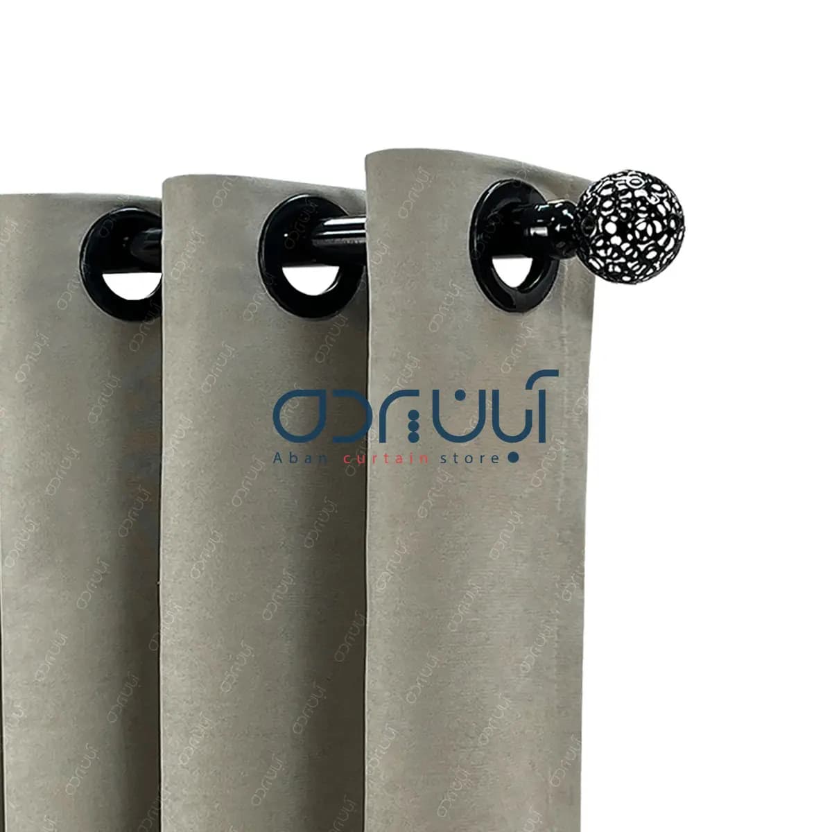 پرده مخمل هازان طوسی روشن