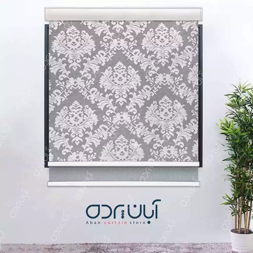 پرده شب و روز مدل توری طرح اسلیمی سفید