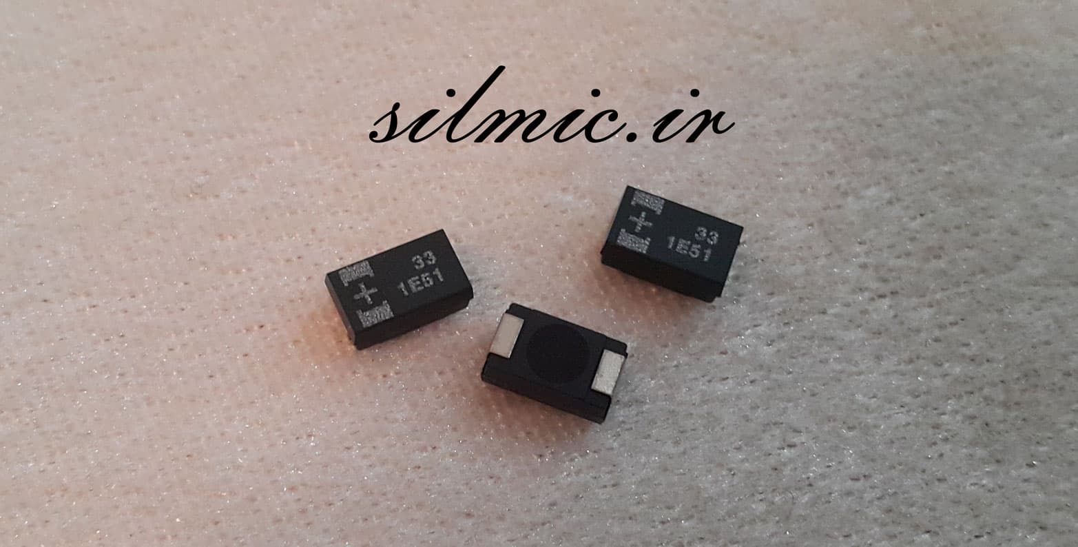 خازن تانتالیوم 33 میکرو فاراد 25 ولت Very Low ESR ساخت SANYO سری TQC