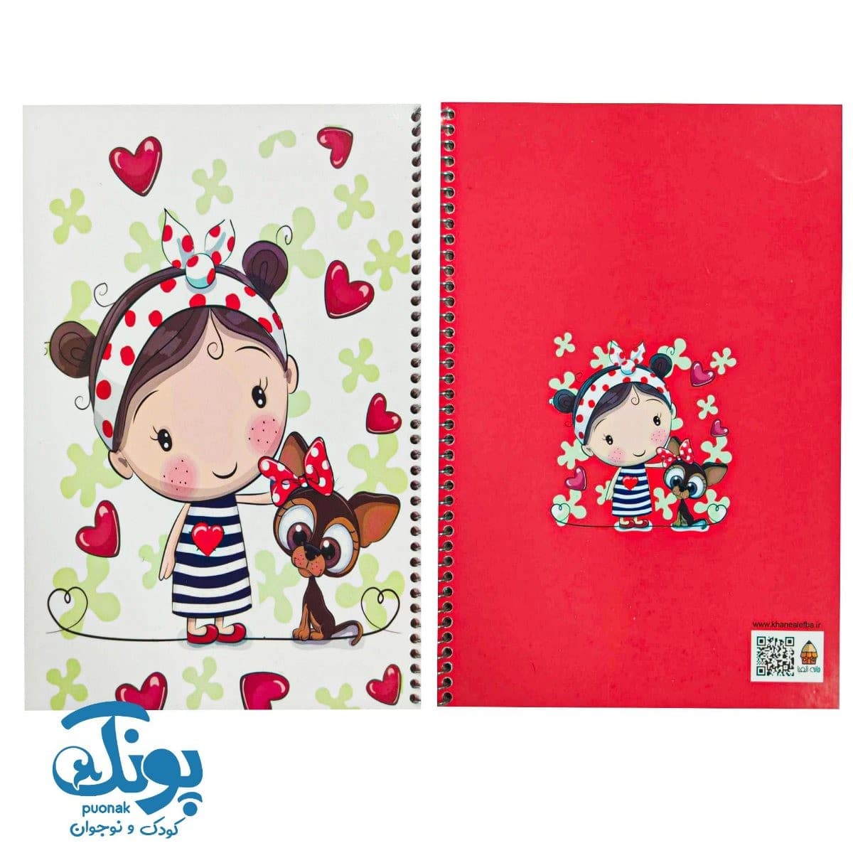 دفتر مشق ۴۰ برگ حاشیه دار فانتزی دخترانه الفبا