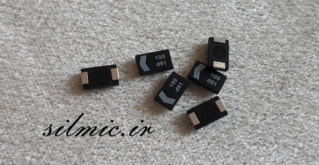 خازن تانتالیوم 100 میکرو فاراد 2 ولت Very Low ESR ساخت SANYO سری TQC