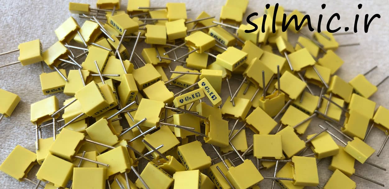 خازن 47 نانو فاراد 63 ولت Polyester Film MKT ساخت Thomson AVX آمریکا