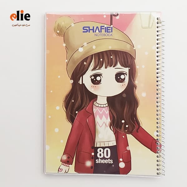 دفتر سیمی 80 برگ مجلد شفیعی طرح Fall girl