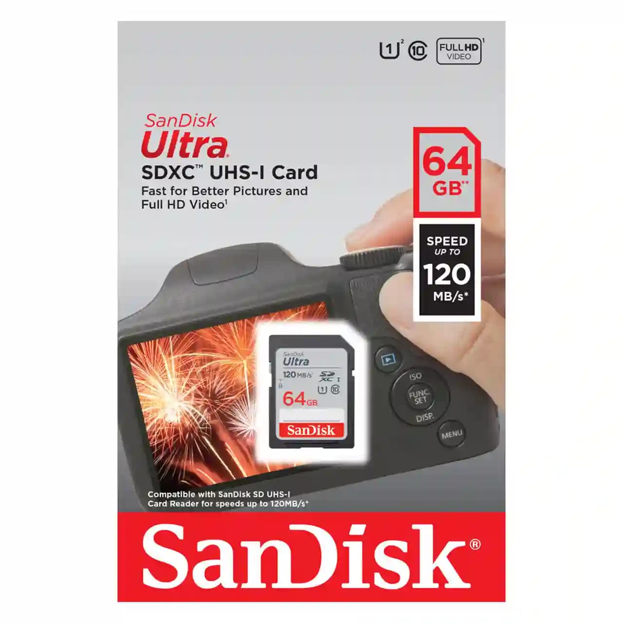 کارت حافظه SDXC سن دیسک مدل Ultra ظرفیت 64 گیگابایت -*120MB/s — تصویر ۳
