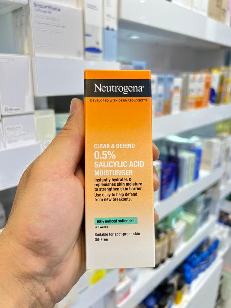 کرم مرطوب کننده ضد جوش نیتروژینا Neutrogena CLEAR & DEFEND 0.5% SALICYLIC ACID MOISTURISER — تصویر ۲