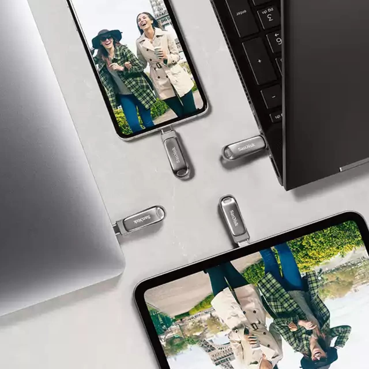 فلش مموری سن دیسک مدل Dual Drive Luxe USB Type-c ظرفیت 64 گیگابایت — تصویر ۴